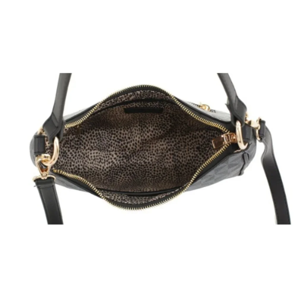2 in 1 Geometric Monogrammed Crossbody Shoulder Bag Set